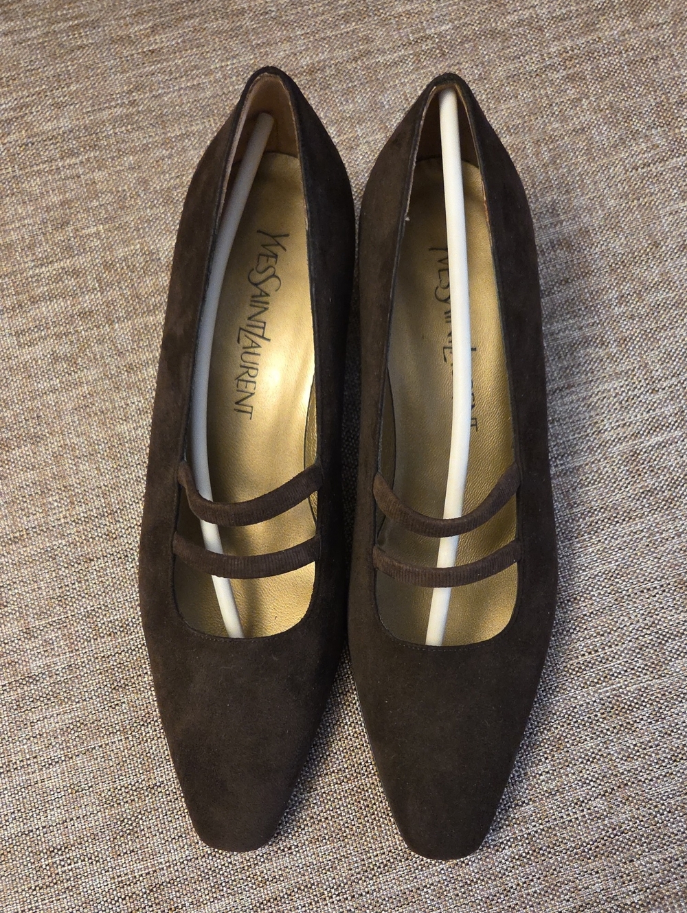 Vintage YSL Suede Block Heels Size 7.5